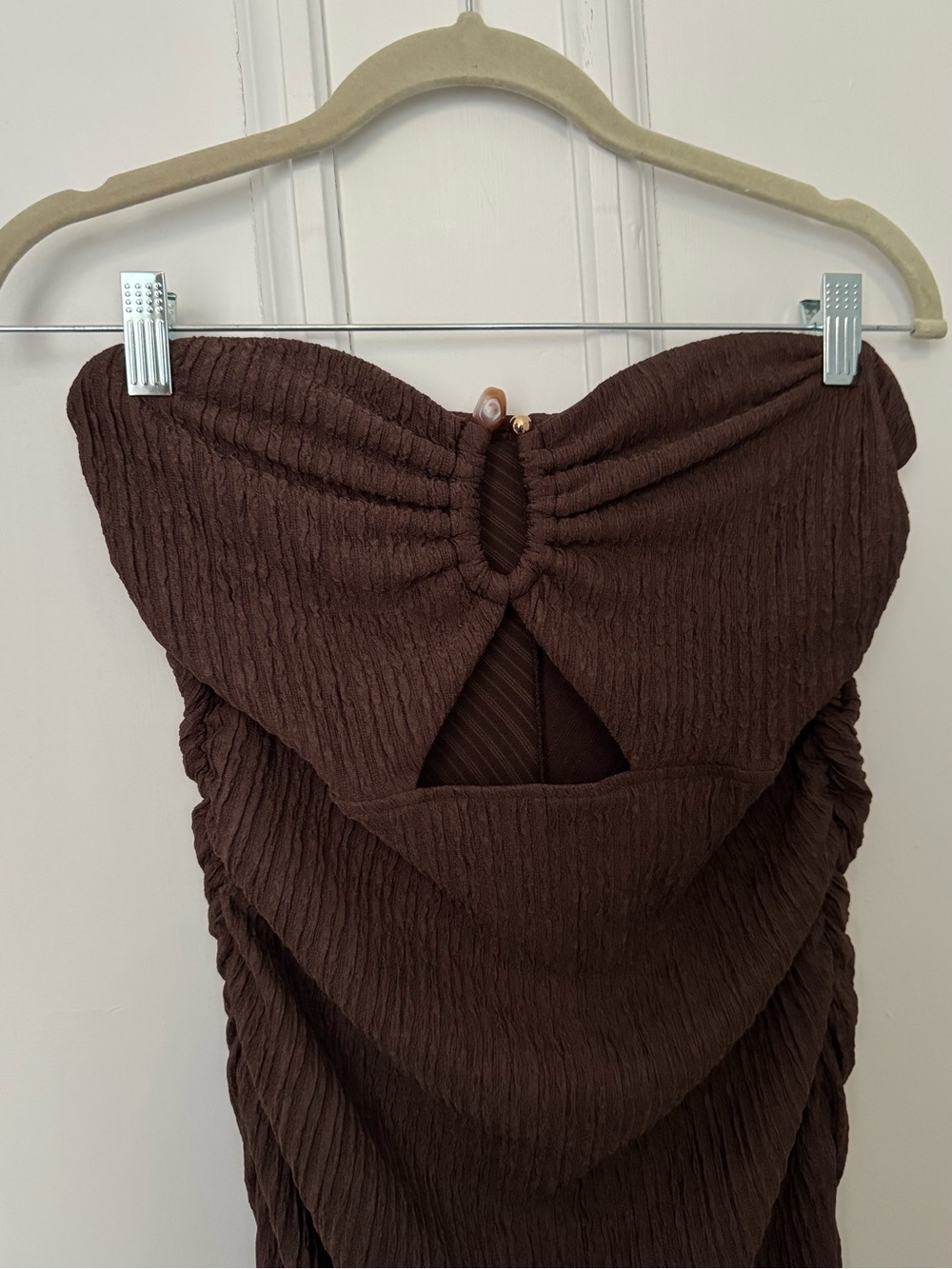 Brown Tube Strapless Dress